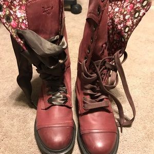 Dr. Martens Triumph Red Floral Boots
